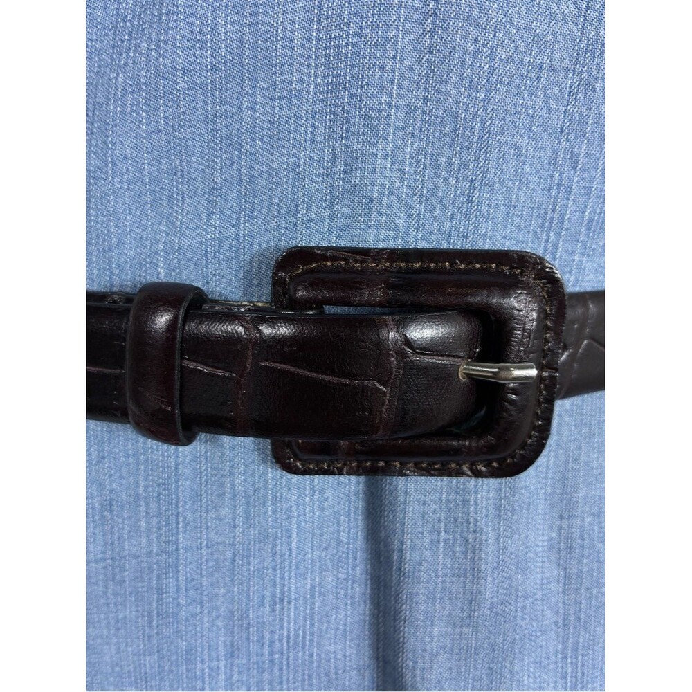 Casual Corner Womens belt Sz S made in Italy genuine leather chocolate brown